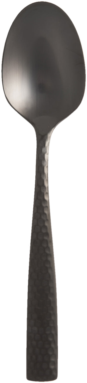 Schwarzer Löffel mit Textur.
