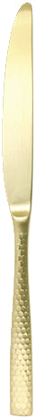 Goldenes Buttermesser mit Textur.