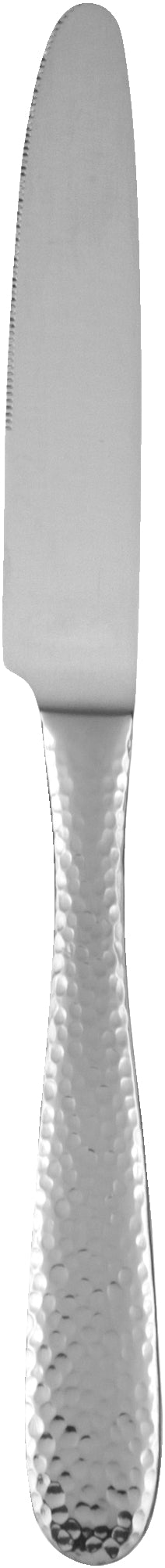 Silbernes Buttermesser mit gehämmertem Griff.