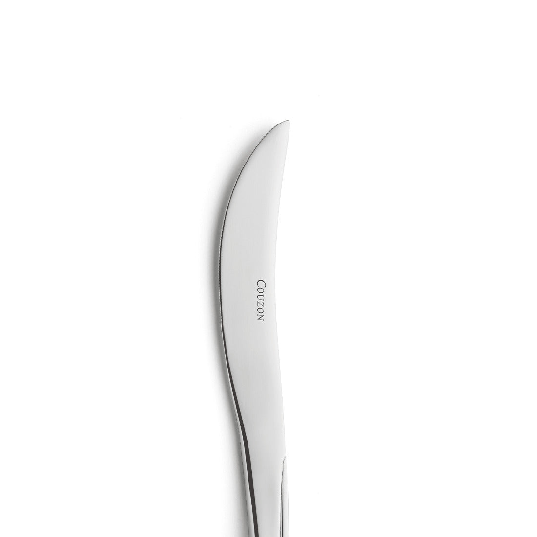 Silbernes Messer mit gebogener Klinge.