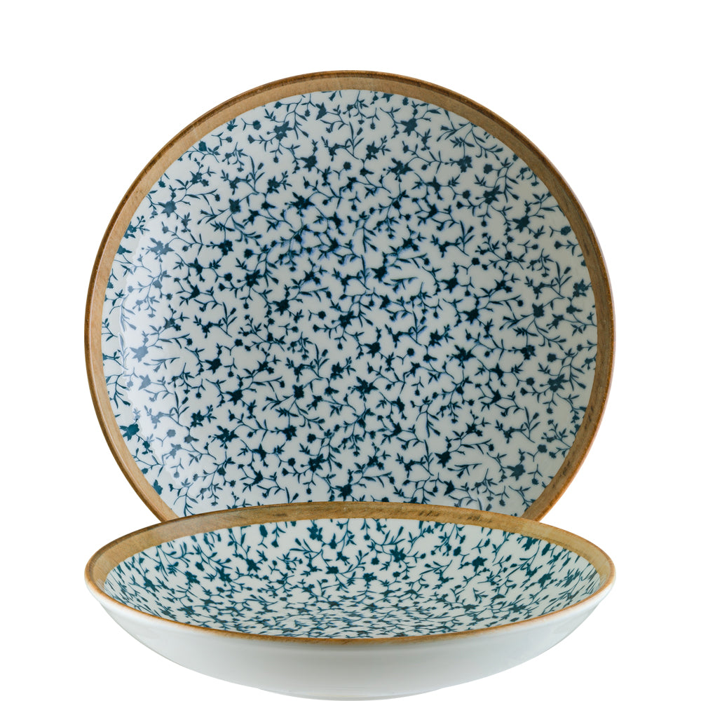 Zwei Teller mit Blumenmuster.