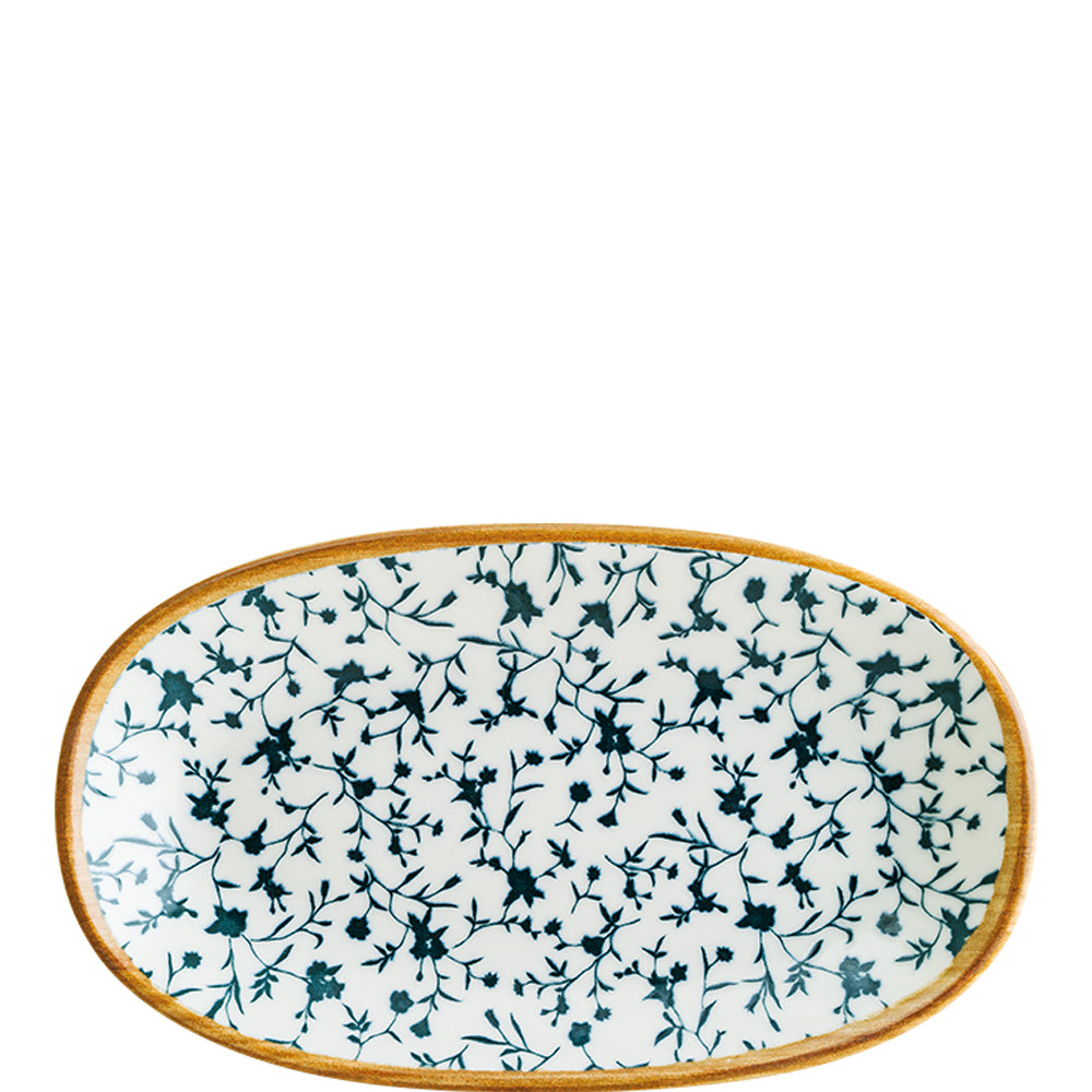 Blauer Teller mit Blumenmuster