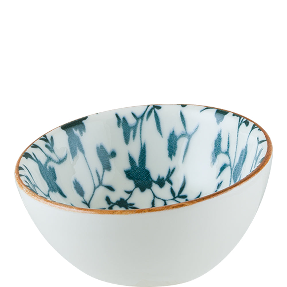 Weiße Schale mit blauem Muster