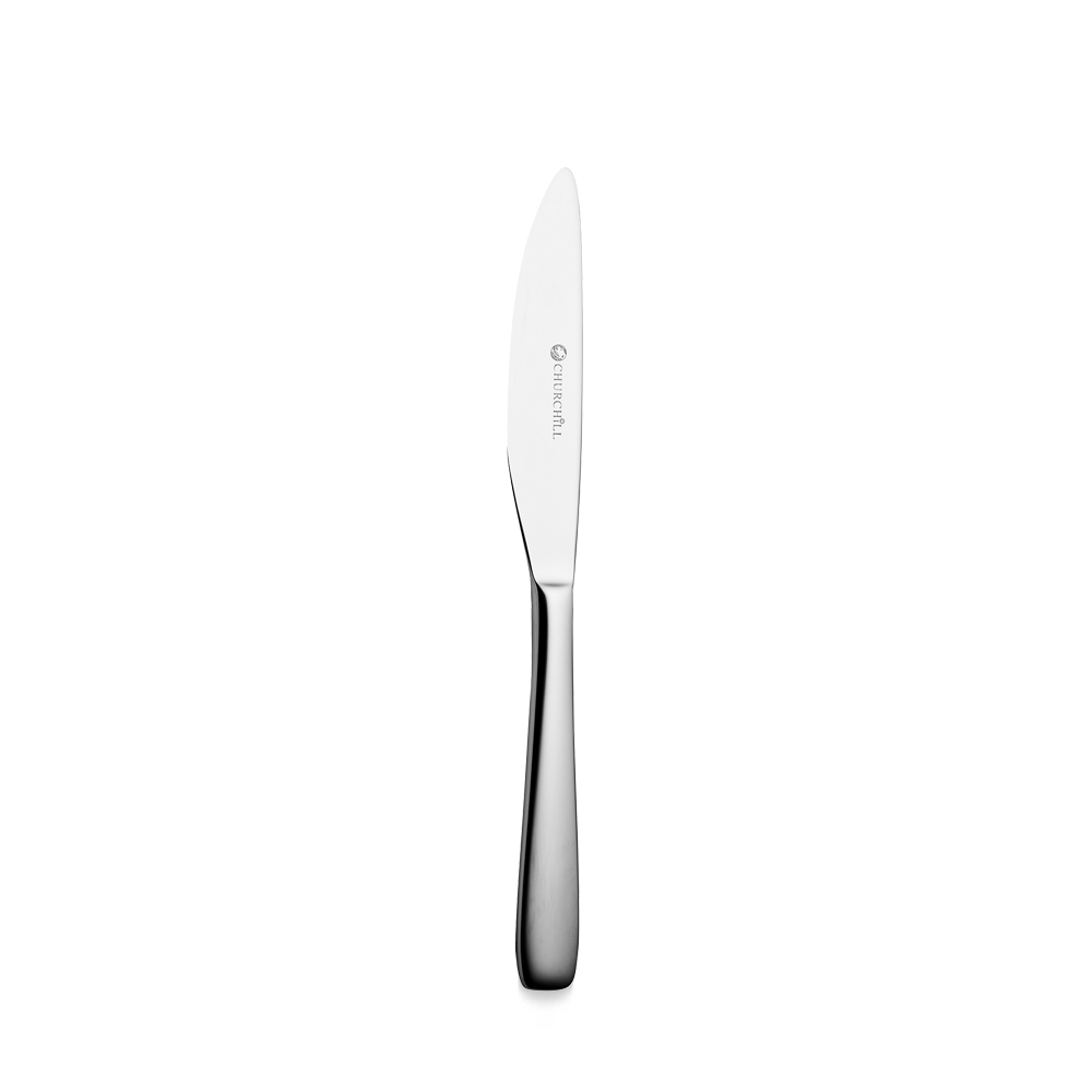 Silbernes Messer auf weißem Hintergrund.