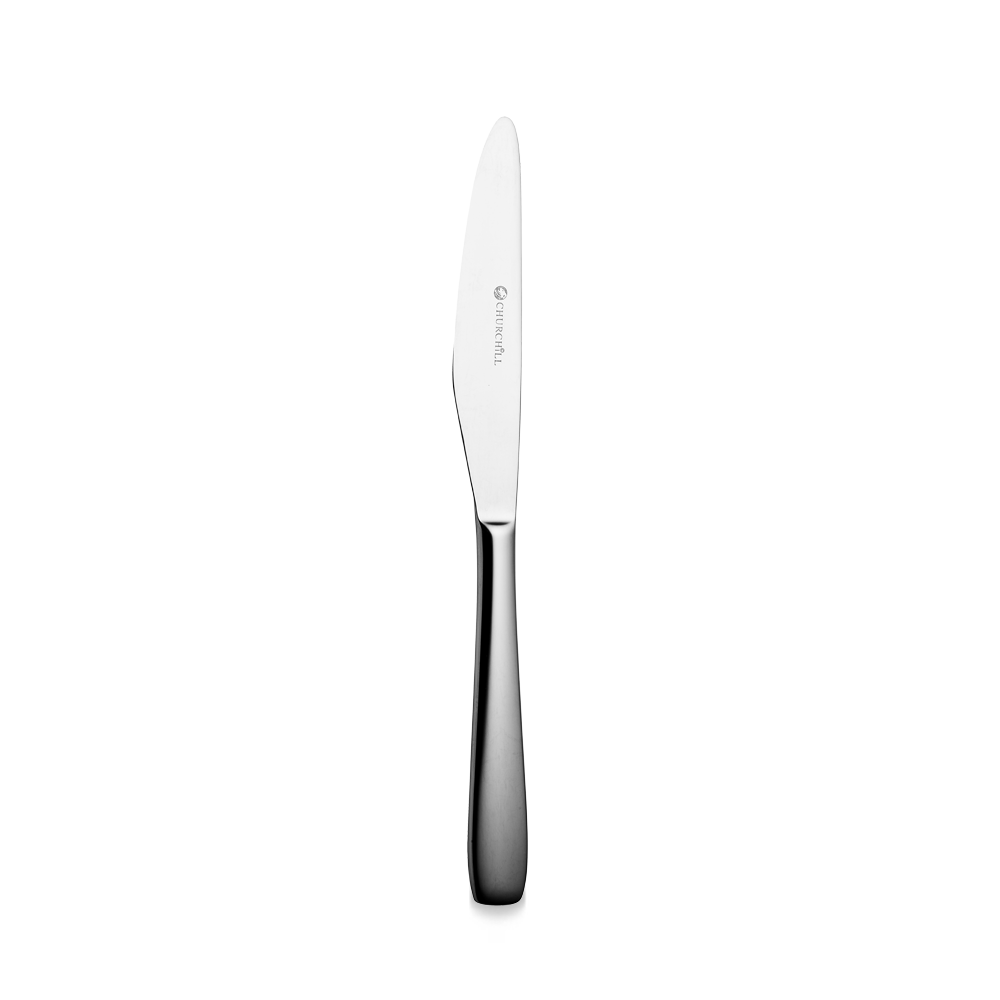 Silbernes Messer mit Churchill-Logo.