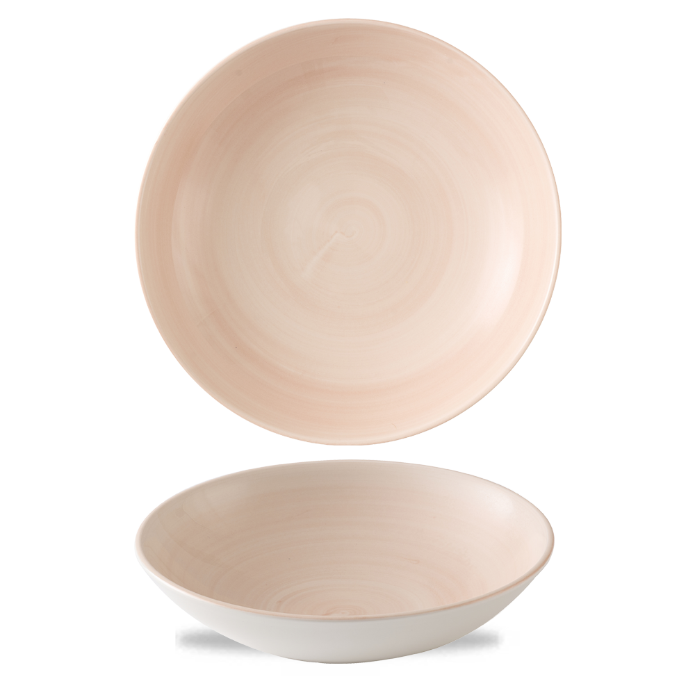 Zwei beige Teller, schlichtes Design.