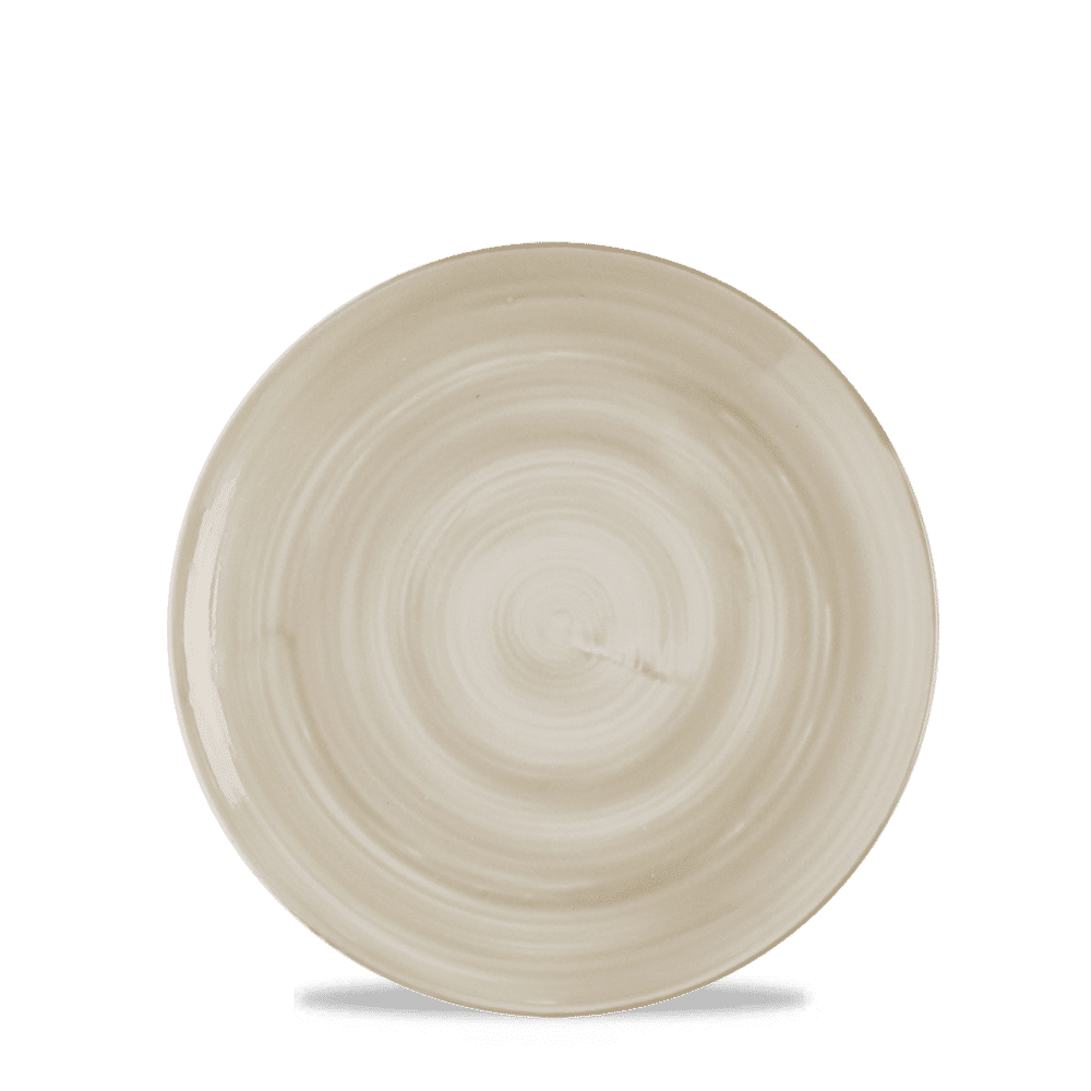 Leere beige Porzellanplatte, B2B Gastronomie