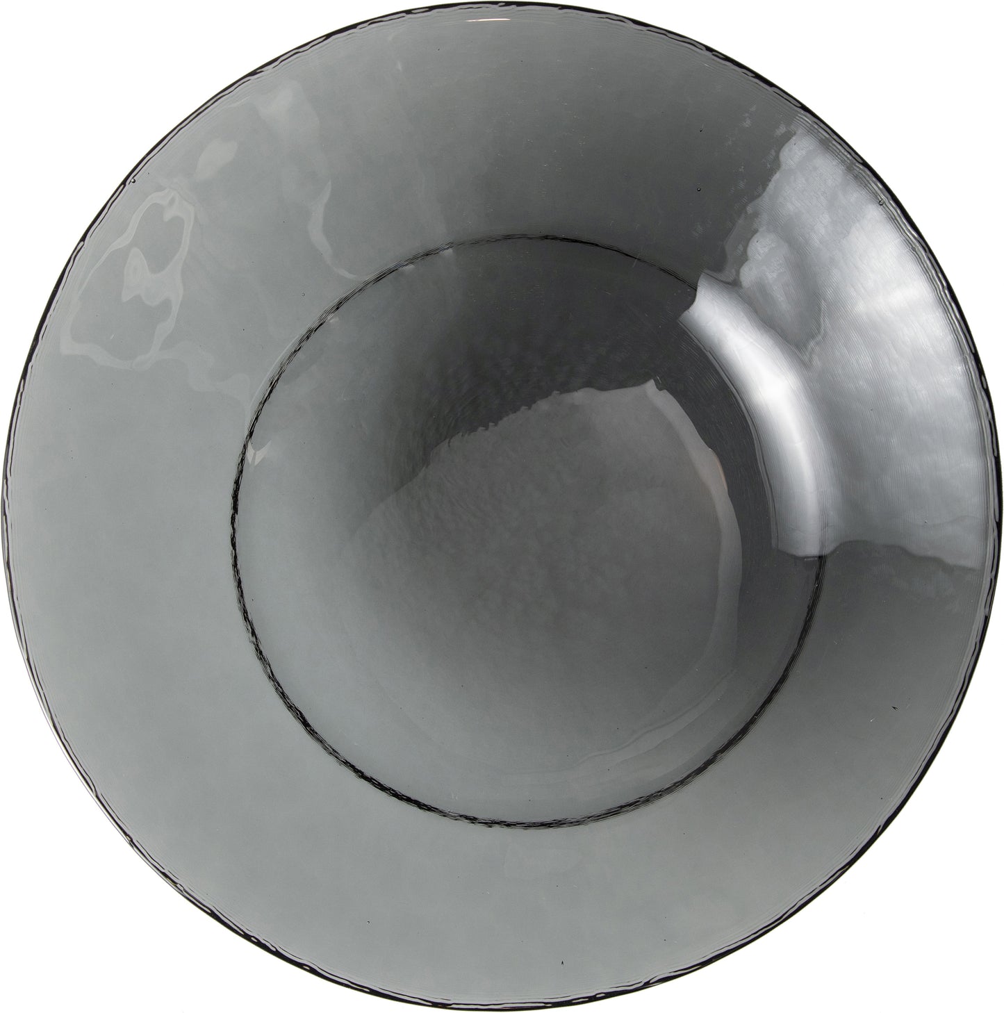 Grauer, runder, tiefer Teller.