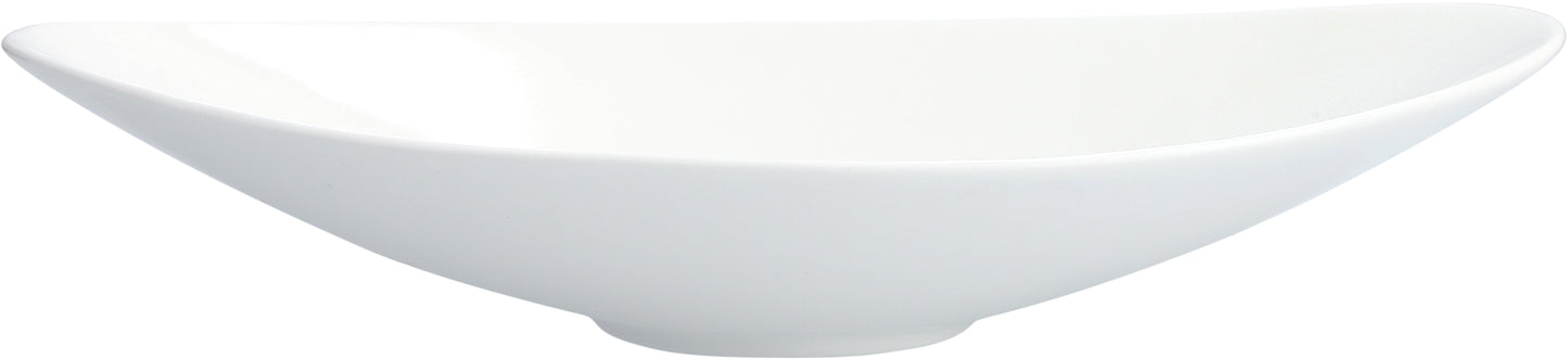 Weiße, ovale Porzellanschale.