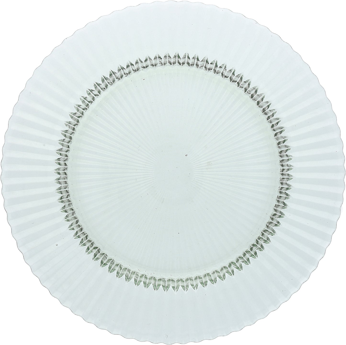 Glasplatte mit geriffeltem Rand.