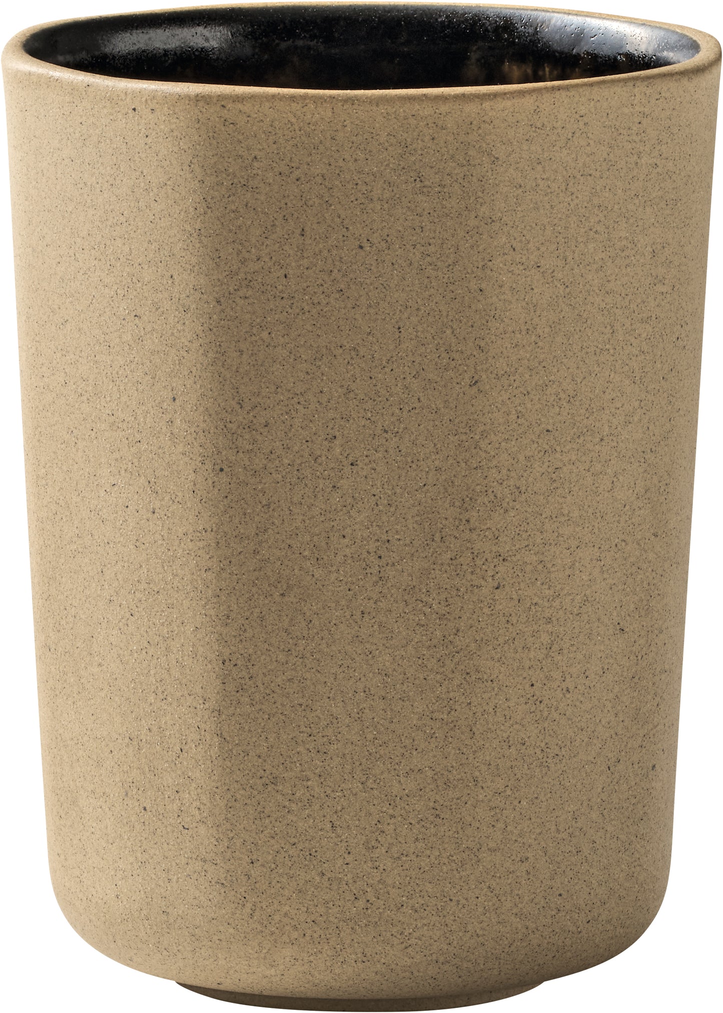 Becher aus Keramik, beige, schlicht.
