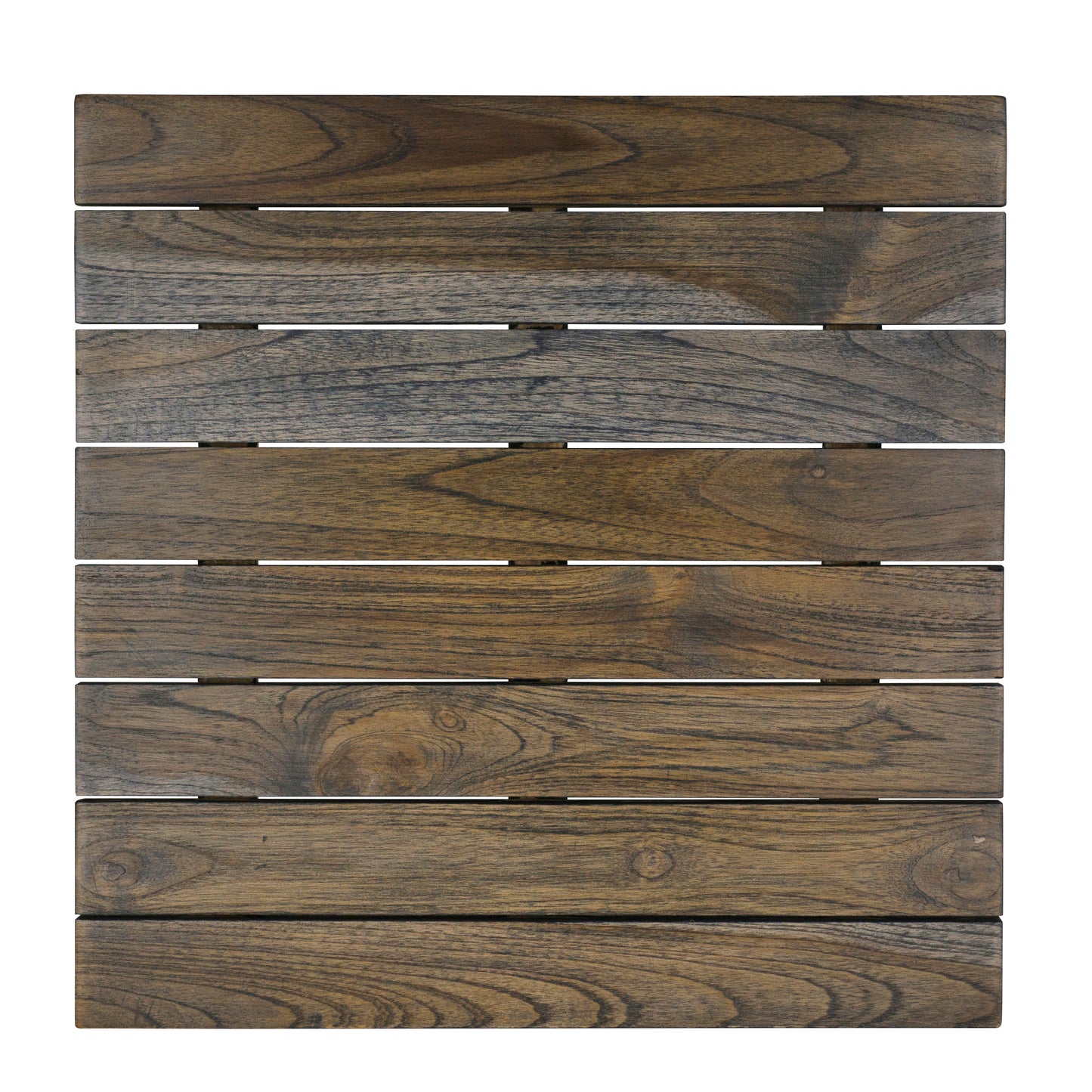 Holzpalette mit dunkler Maserung.