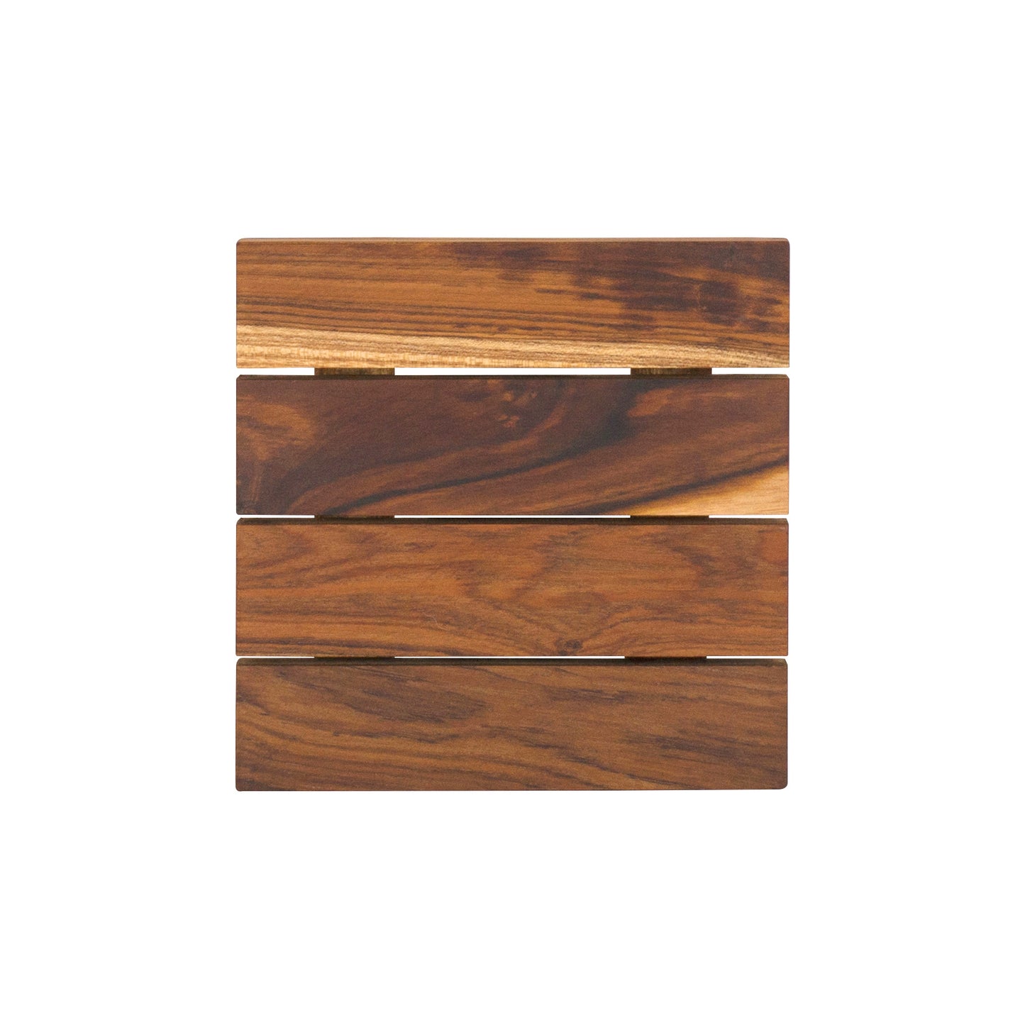 Holzuntersetzer aus dunklem Holz.