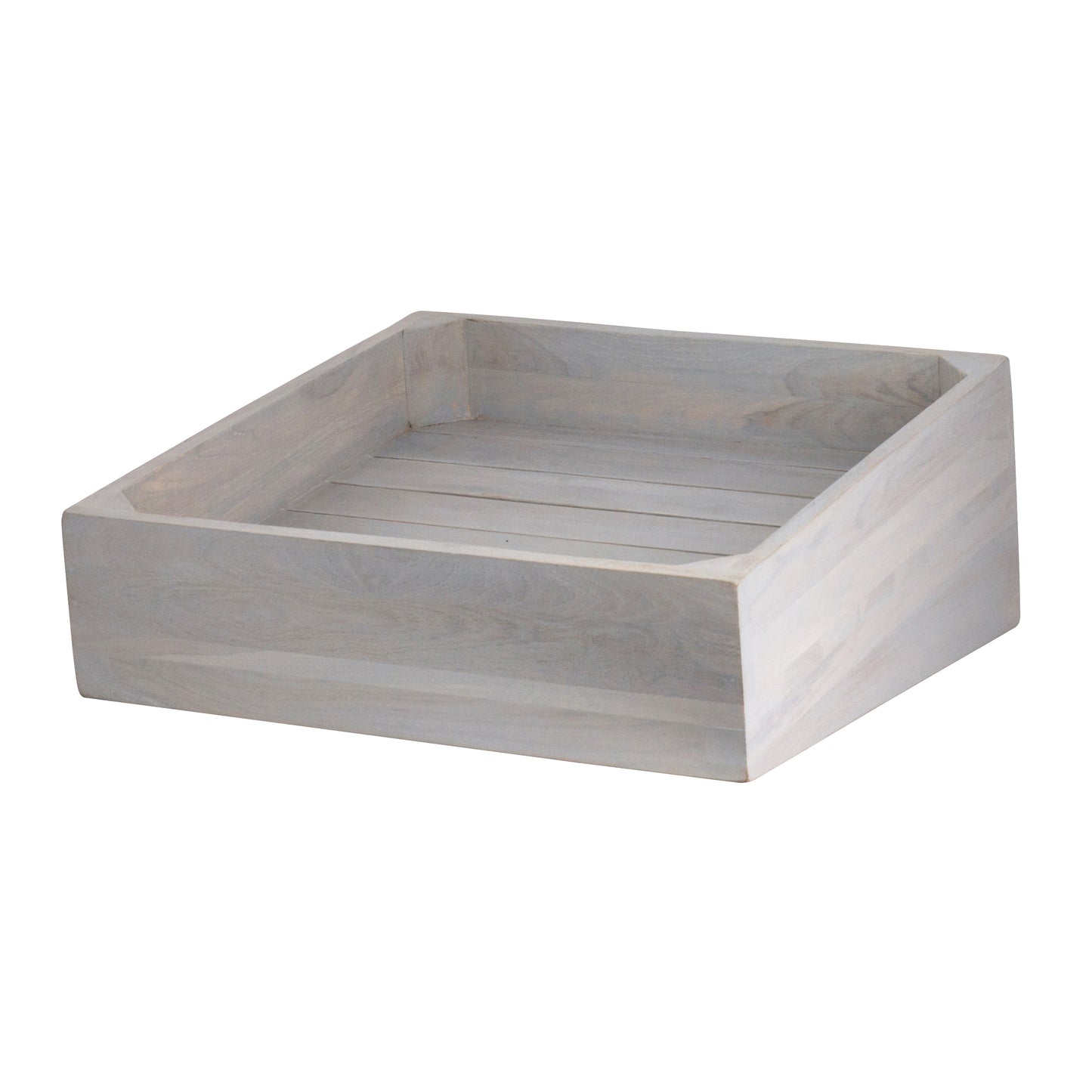 Holztablett, quadratisch, naturbelassen.