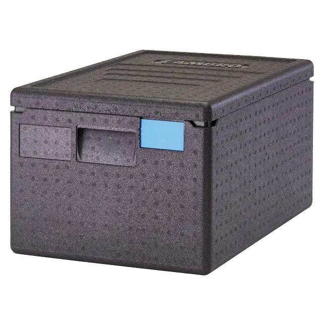 Schwarze Transportbox für Gastronomie.