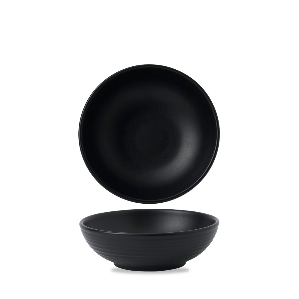 Schwarze Schalen, minimalistisch, elegant.