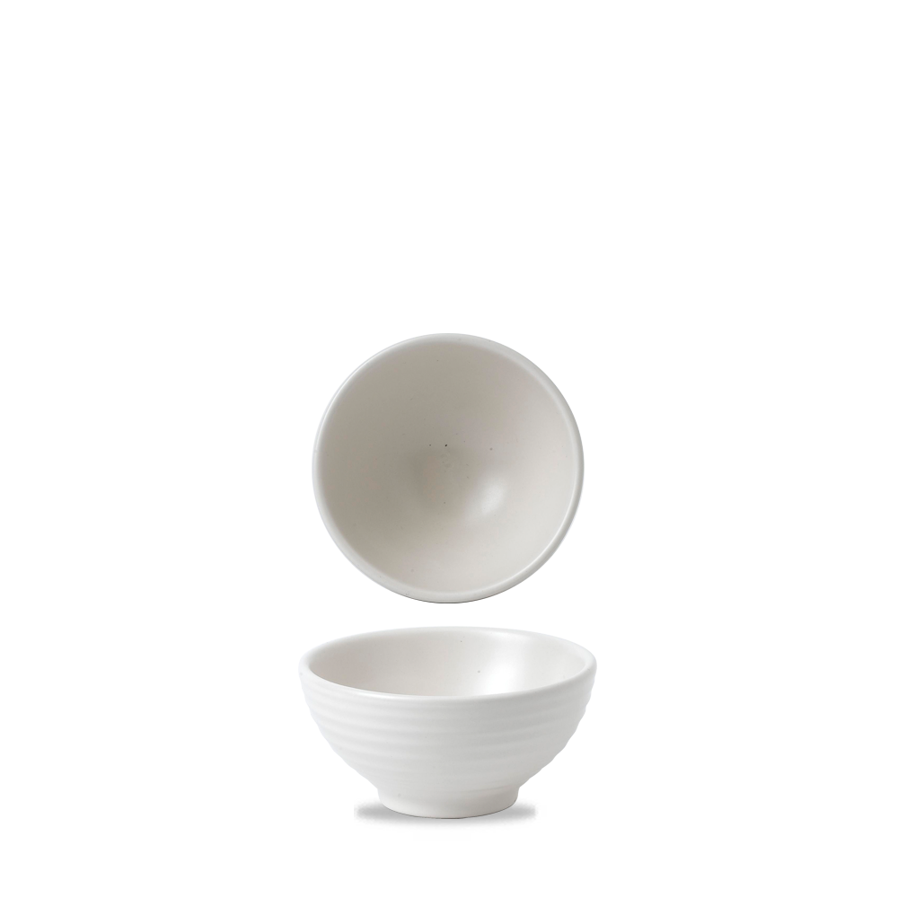 Zwei weiße Schüsseln, minimalistisch.