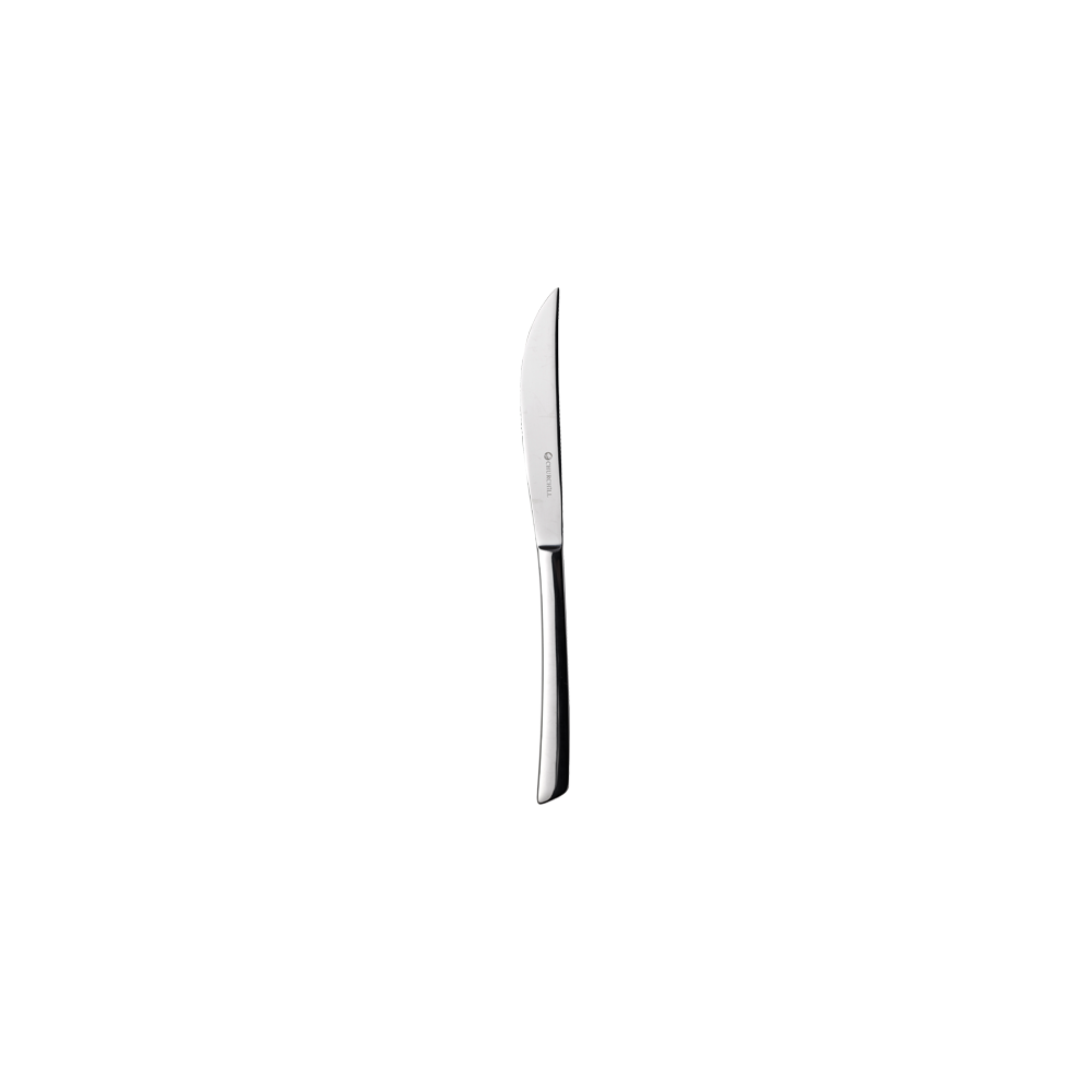 Silbernes Messer auf weißem Hintergrund.