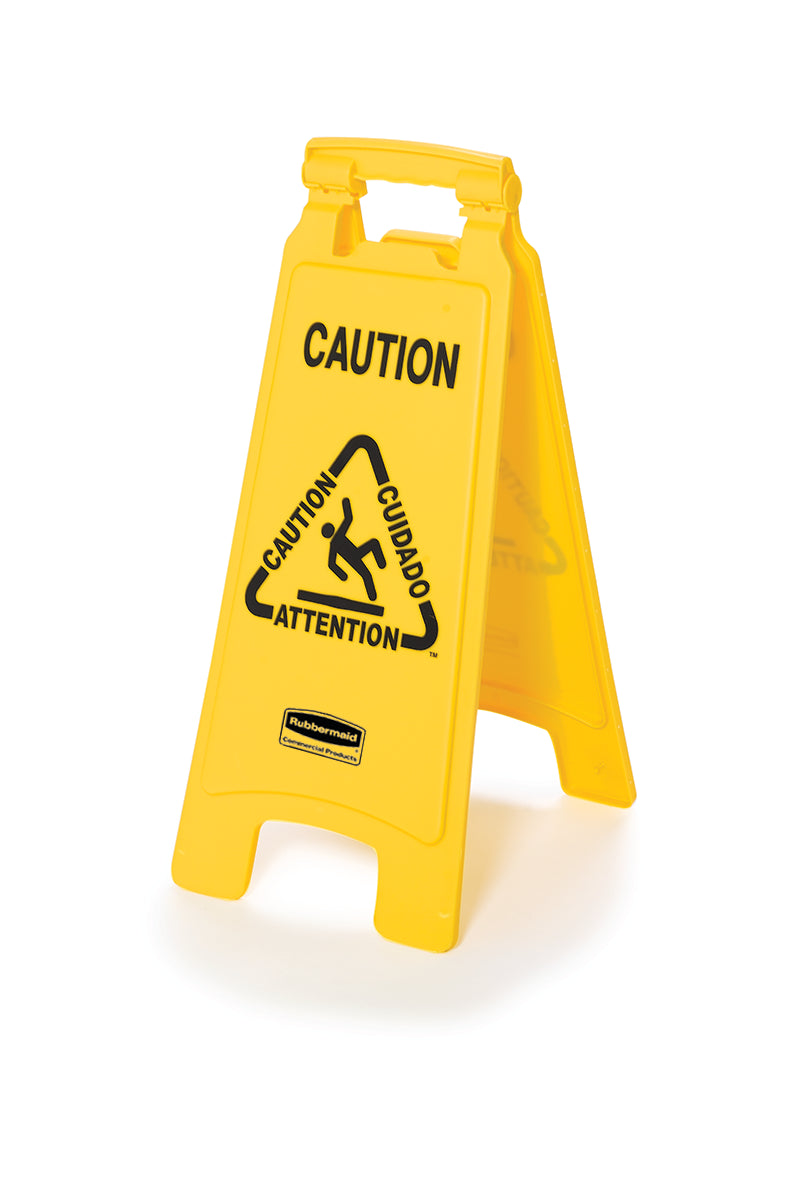Klappbares Warnschild „Caution Wet Floor“, mehrsprachig, 66cm, gelb