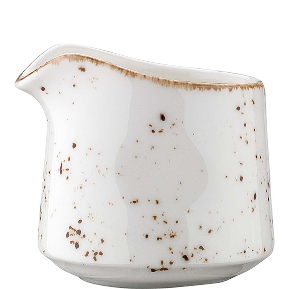 Keramik-Milchkännchen mit Sprenkeln.