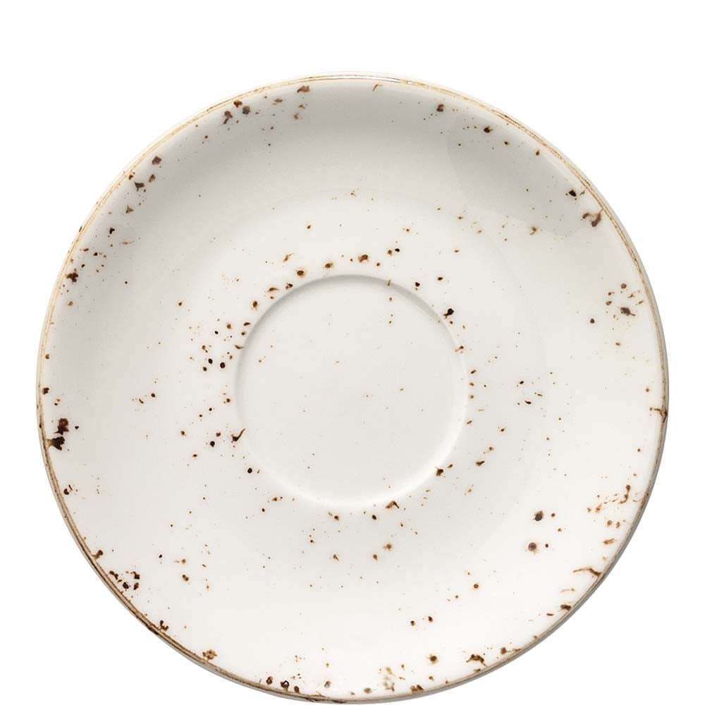 Weiße Keramik-Saucer mit Flecken