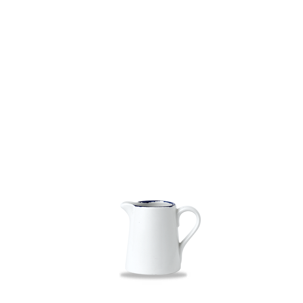 Weißer Krug mit Henkel.