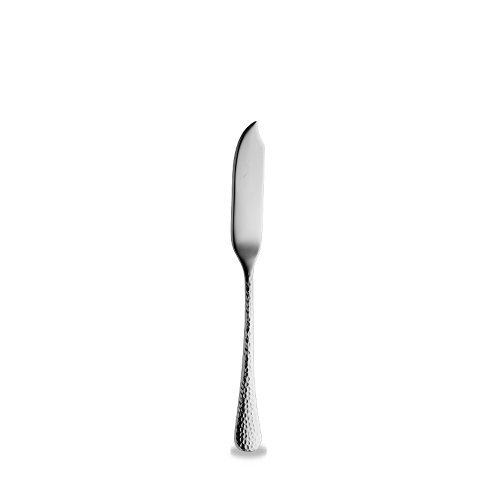 Silbernes Buttermesser mit Muster.
