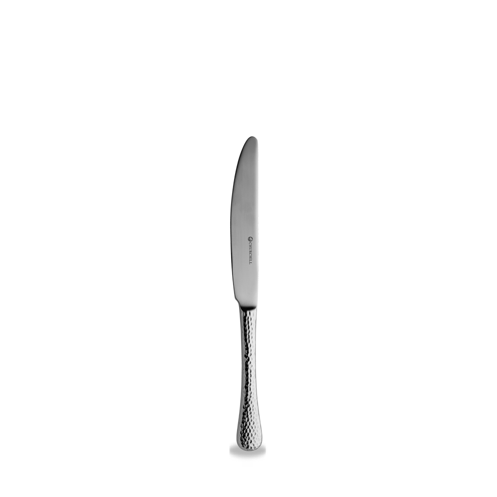 Silbernes Messer mit gehämmertem Griff.