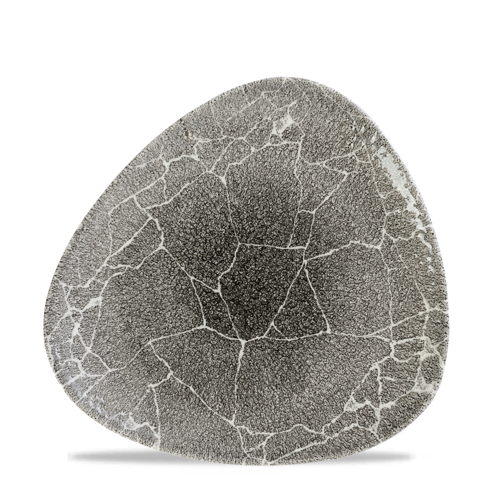 Dreieckiger Teller mit Muster.