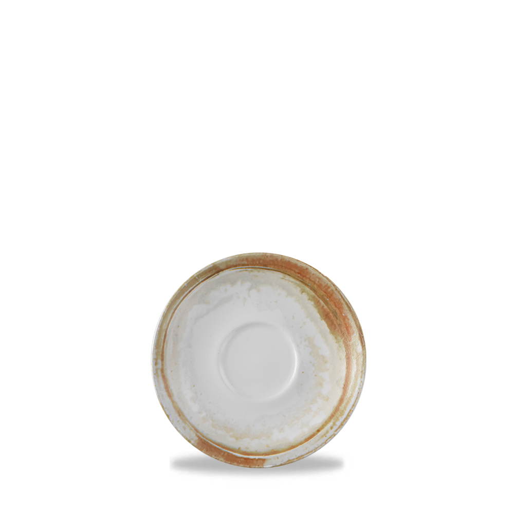 Untertasse mit rustikalem Design.