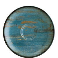 Runder blau bemalter Teller rustikal