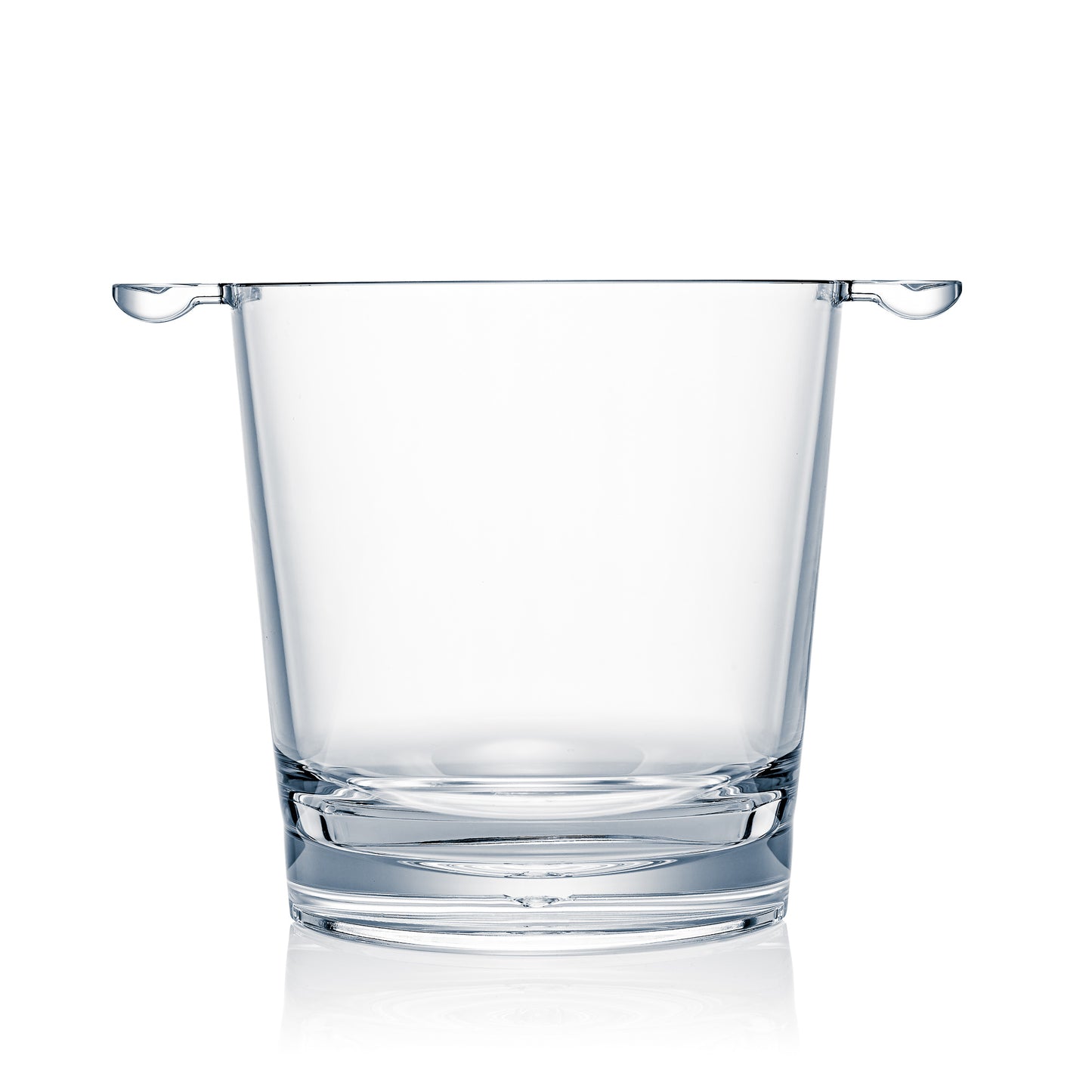 Transparenter Eiskübel aus Glas.