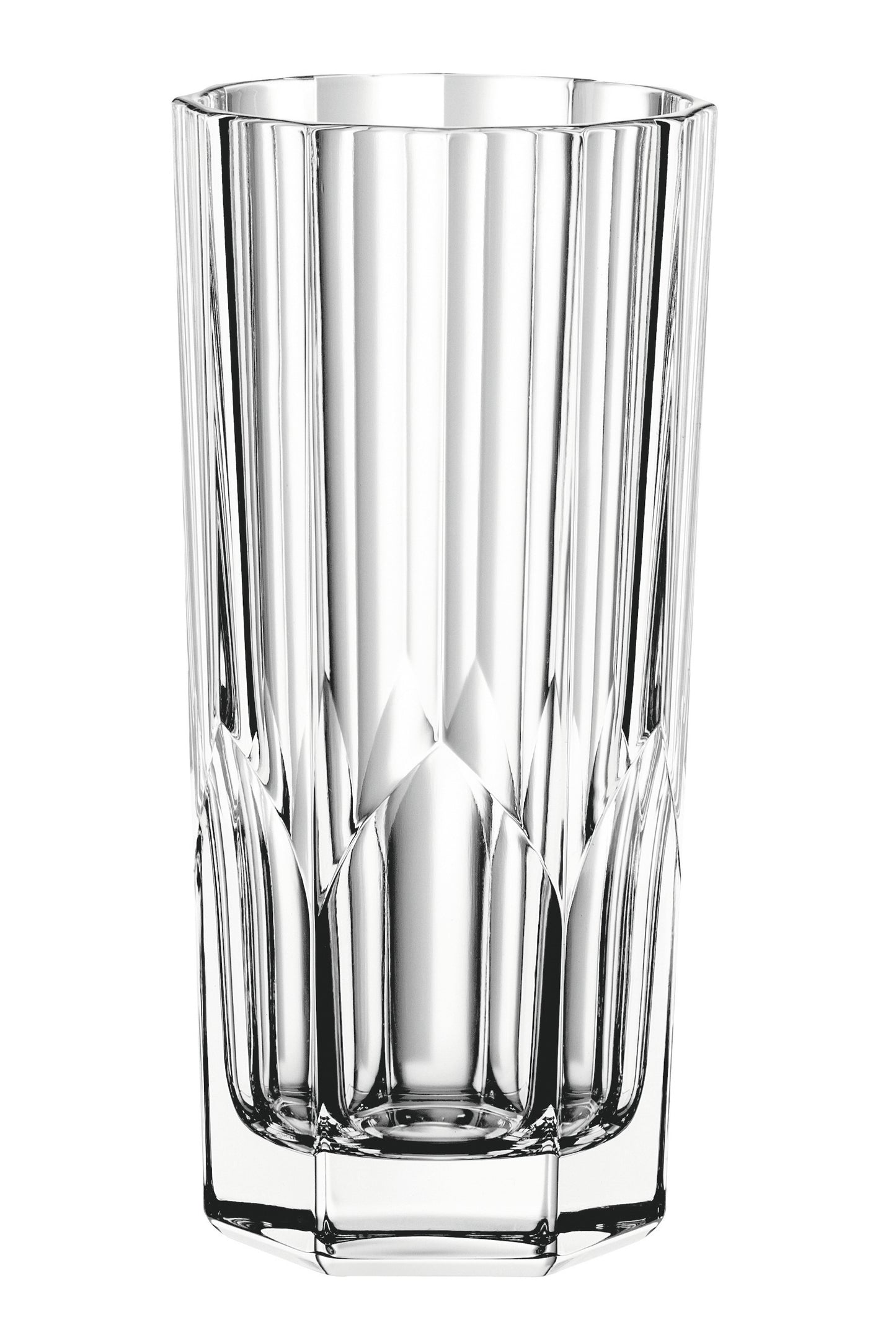 Kristallglas, hohes Trinkglas, transparent