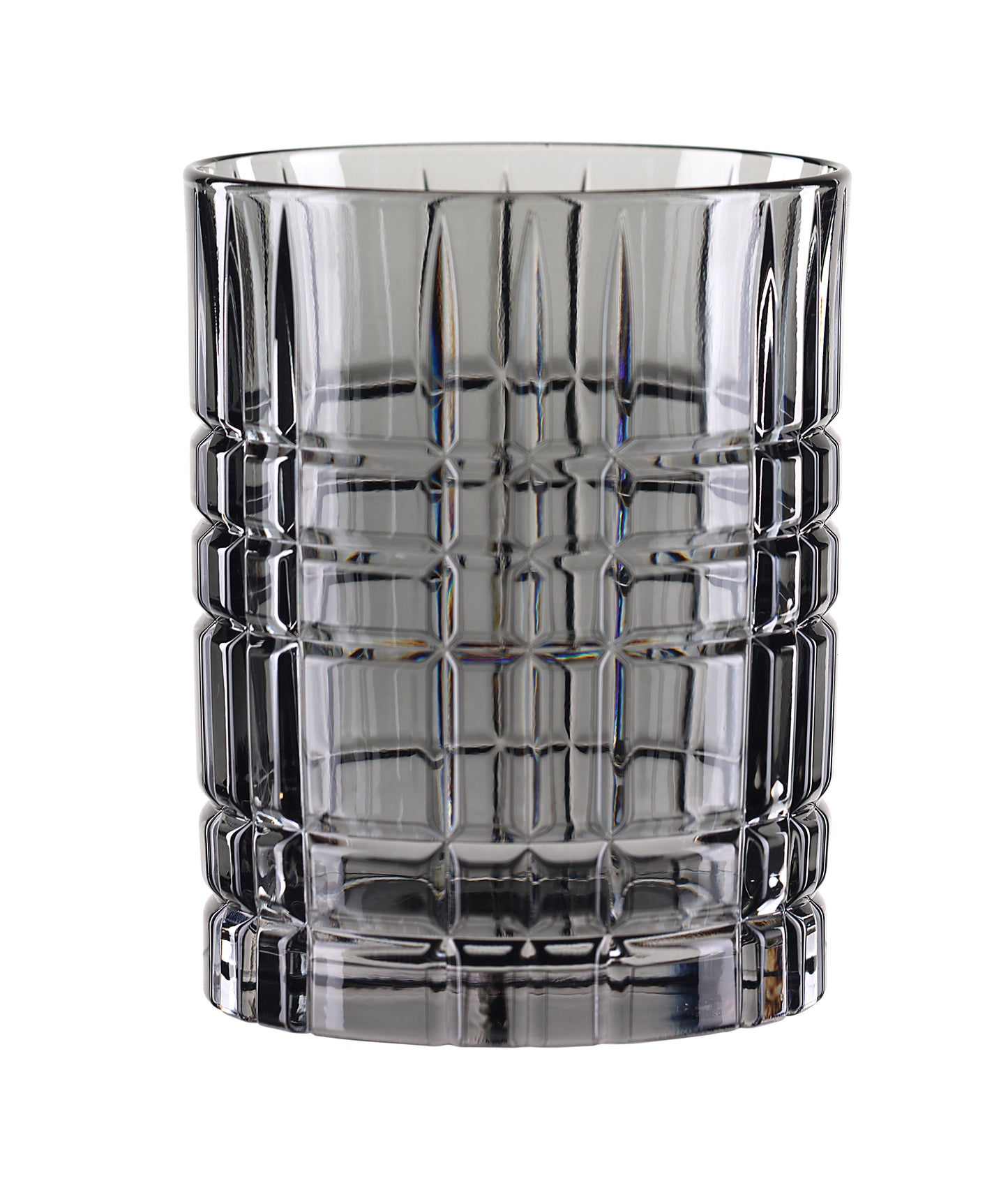 Leeres strukturiertes Trinkglas transparent