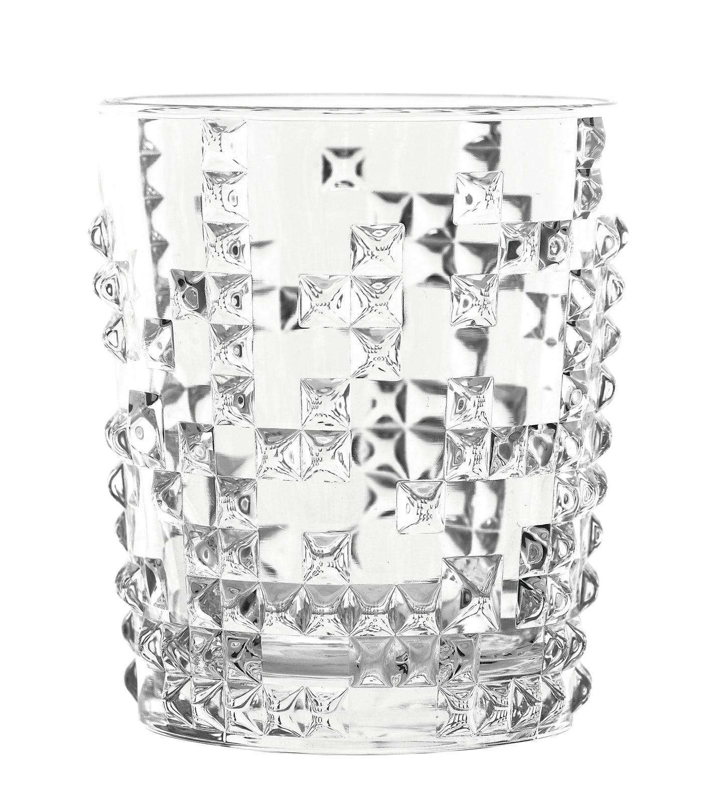 Kristallglas mit quadratischem Muster