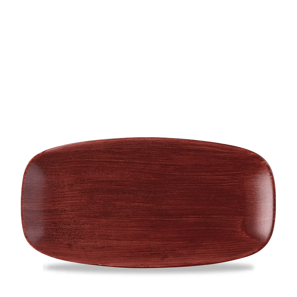 Leeres, rotes Serviertablett
