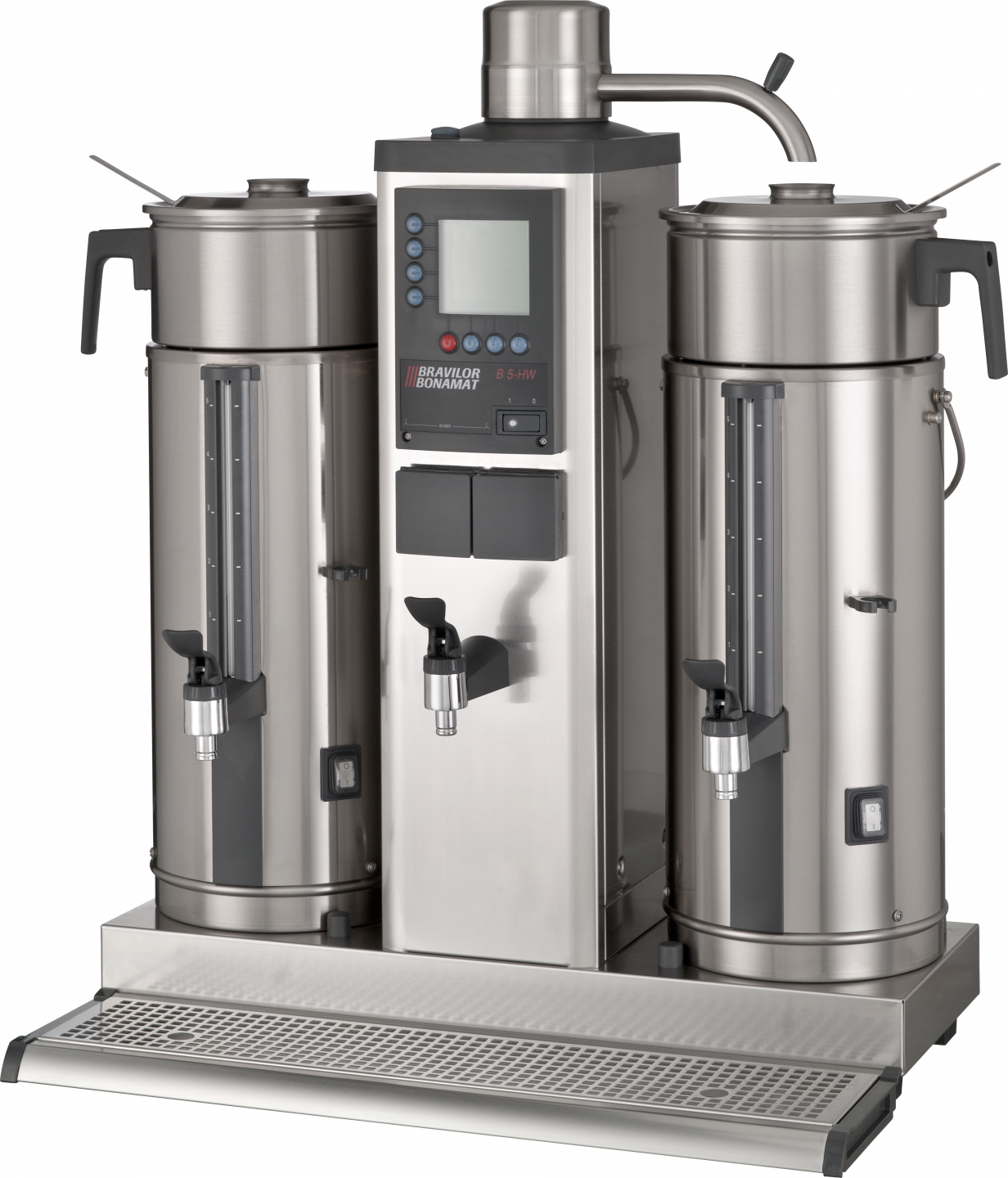 Gastronomie-Kaffeemaschine mit zwei Behältern.