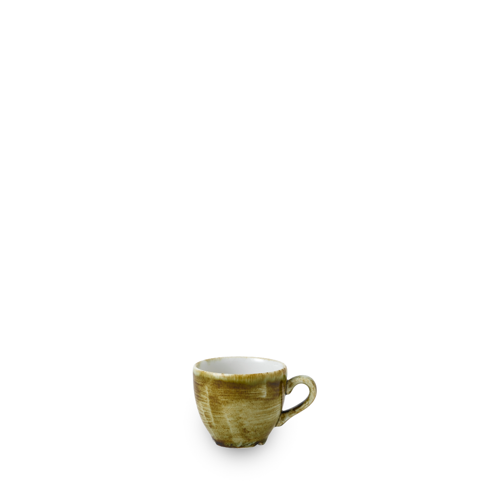 Kleine, rustikale Kaffeetasse, leer.