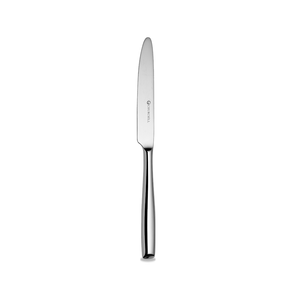 Silbernes Messer auf weißem Hintergrund.