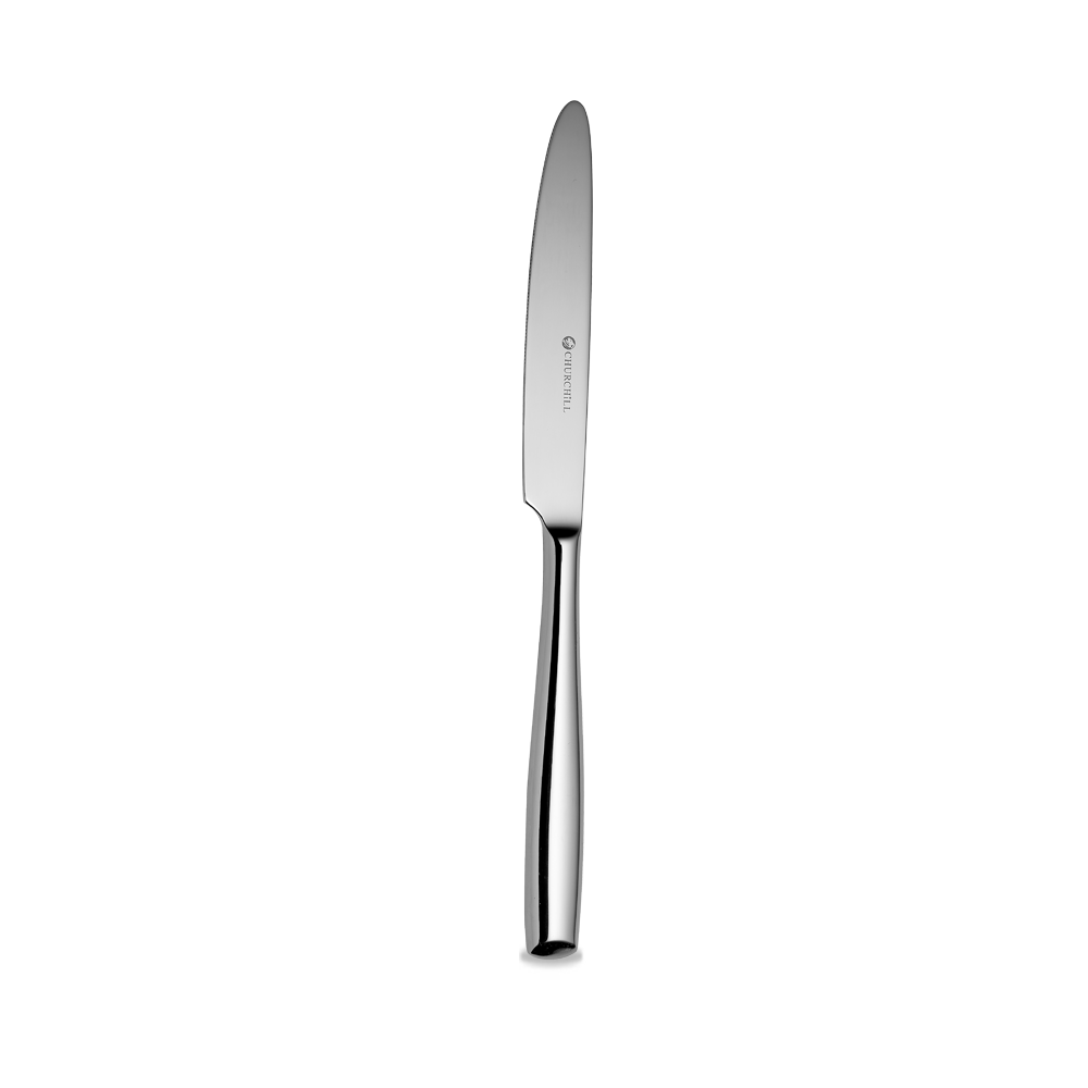 Silbernes Messer mit Churchill-Logo.