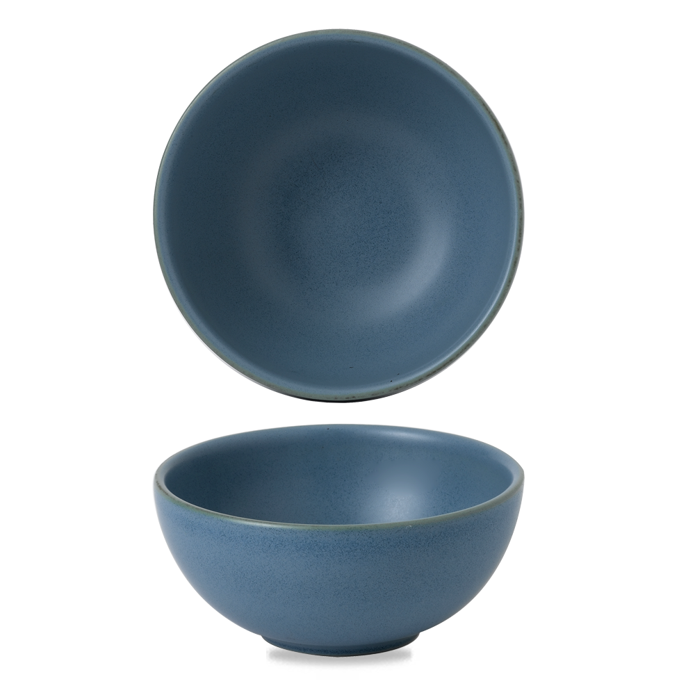 Zwei blaue Schalen, übereinander.