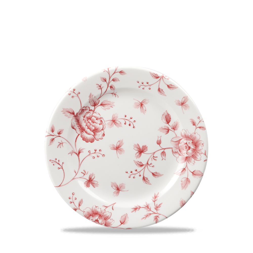 Teller mit rotem Blumenmuster
