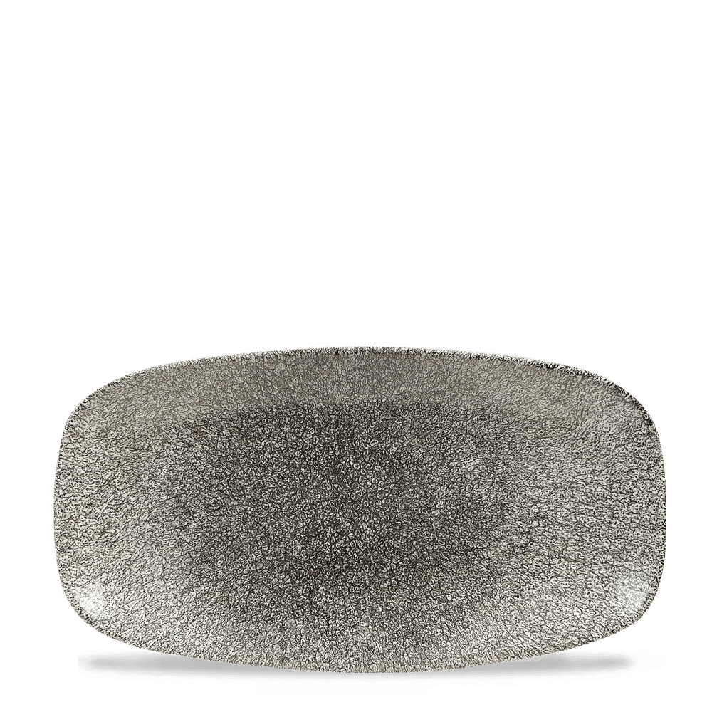 Elegantes, silbernes Serviertablett