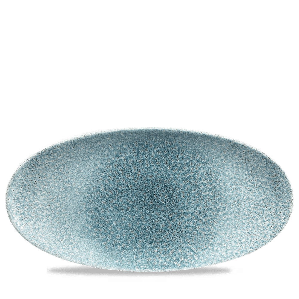 Blaue, ovale, dekorative Servierschale