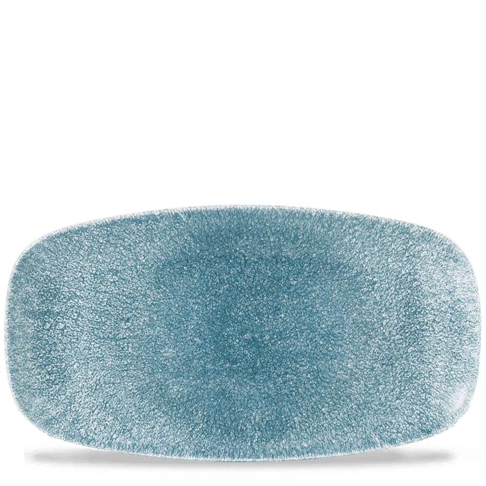 Blaue, ovale Servierplatte, Nahaufnahme