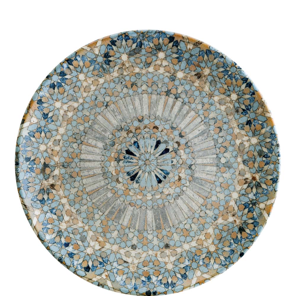 Dekorativer Teller mit Mosaikmuster.