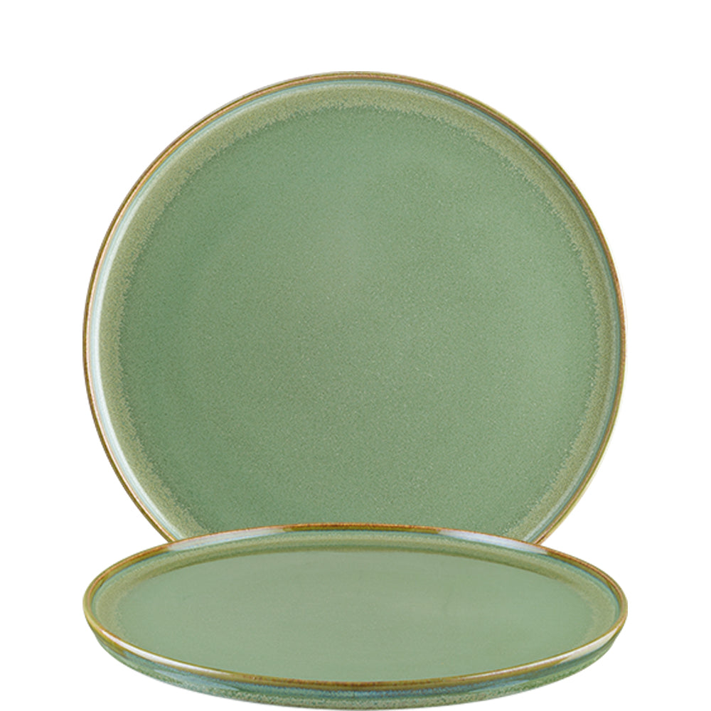 Zwei grüne Teller, schlichtes Design.