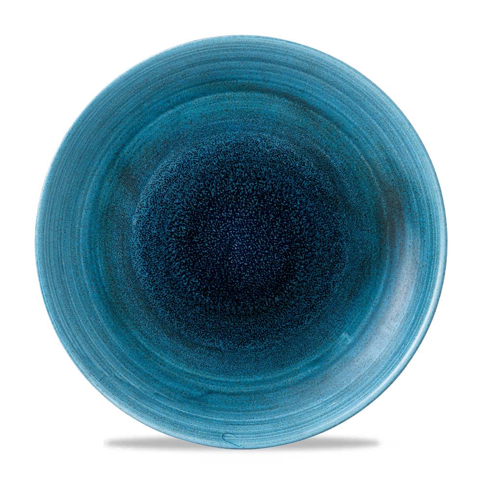Blauer Teller mit Textur.