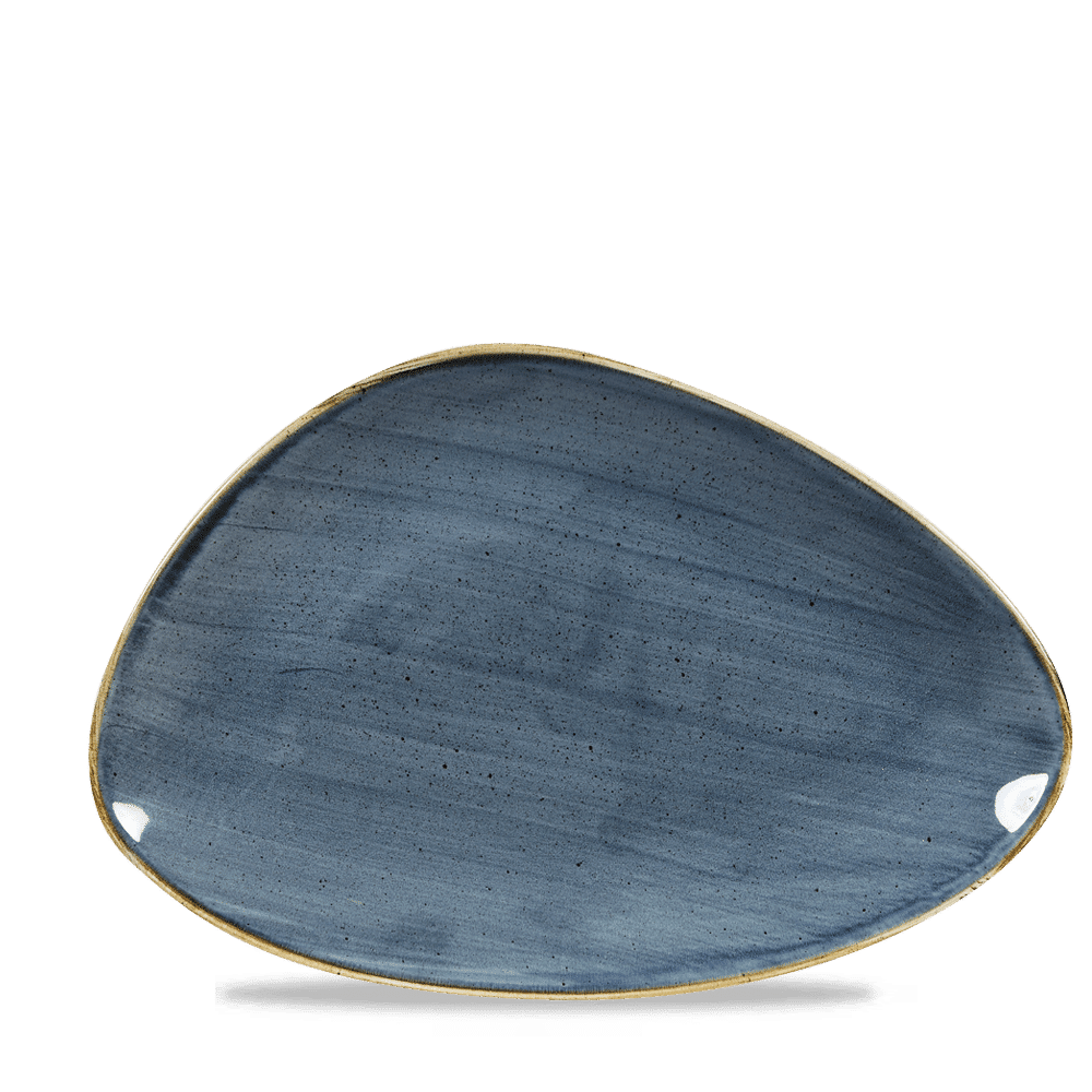 Blaue, ovale Servierplatte