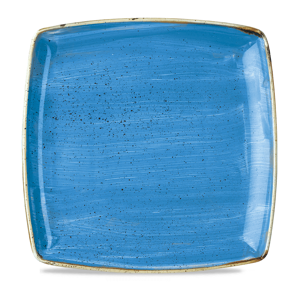 Blaue quadratische Keramikschale